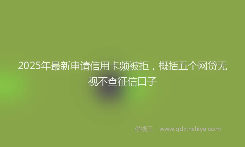 2025年最新申请信用卡频被拒，概括五个网贷无视不查征信口子