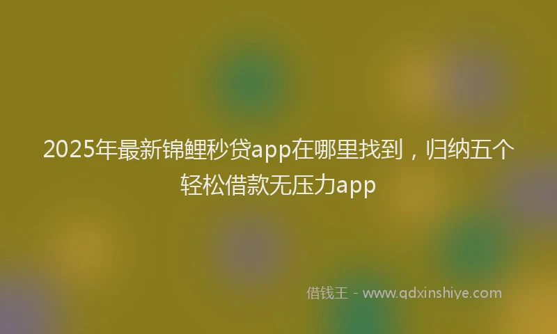 2025年最新锦鲤秒贷app在哪里找到，归纳五个轻松借款无压力app