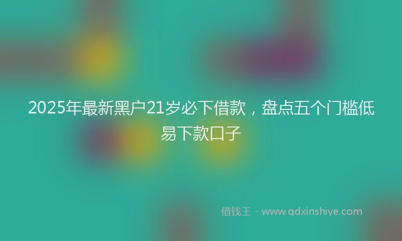 2025年最新黑户21岁必下借款，盘点五个门槛低易下款口子