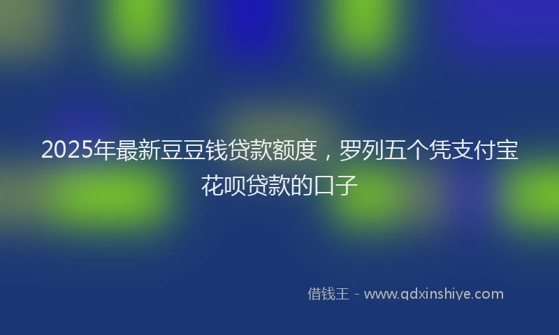 2025年最新豆豆钱贷款额度，罗列五个凭支付宝花呗贷款的口子