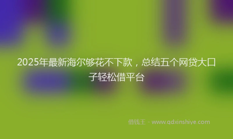 2025年最新海尔够花不下款，总结五个网贷大口子轻松借平台
