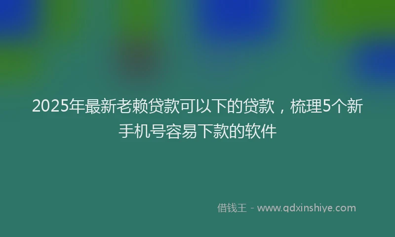 2025年最新老赖贷款可以下的贷款，梳理5个新手机号容易下款的软件