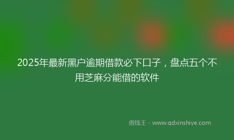 2025年最新黑户逾期借款必下口子，盘点五个不用芝麻分能借的软件