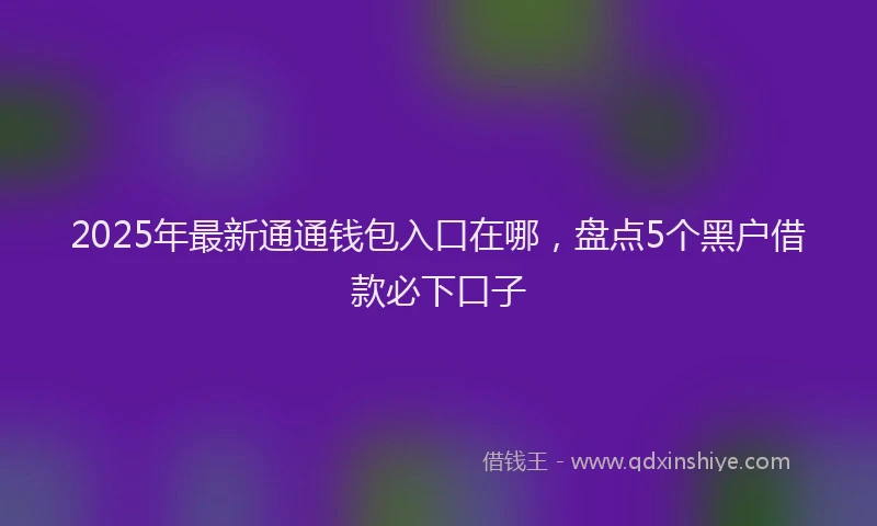 2025年最新通通钱包入口在哪，盘点5个黑户借款必下口子