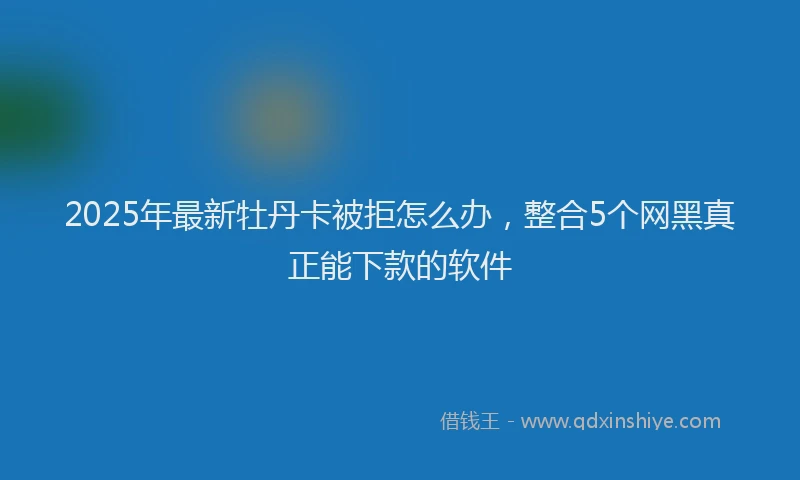2025年最新牡丹卡被拒怎么办，整合5个网黑真正能下款的软件