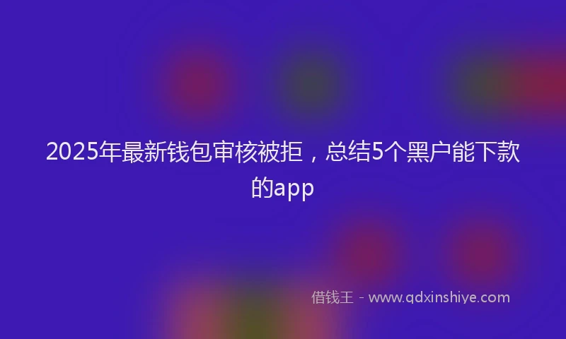 2025年最新钱包审核被拒，总结5个黑户能下款的app