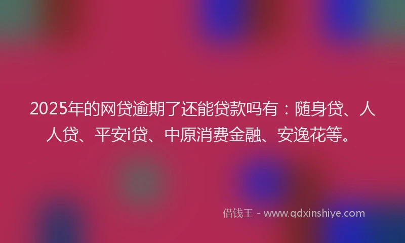 2025年的网贷逾期了还能贷款吗有：随身贷、人人贷、平安i贷、中原消费金融、安逸花等。