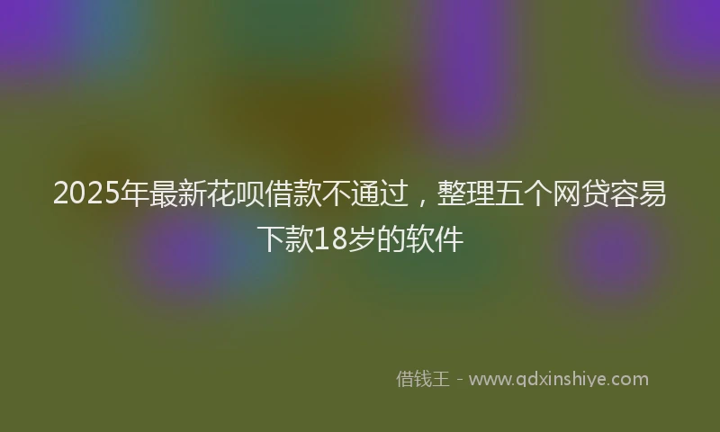 2025年最新花呗借款不通过，整理五个网贷容易下款18岁的软件