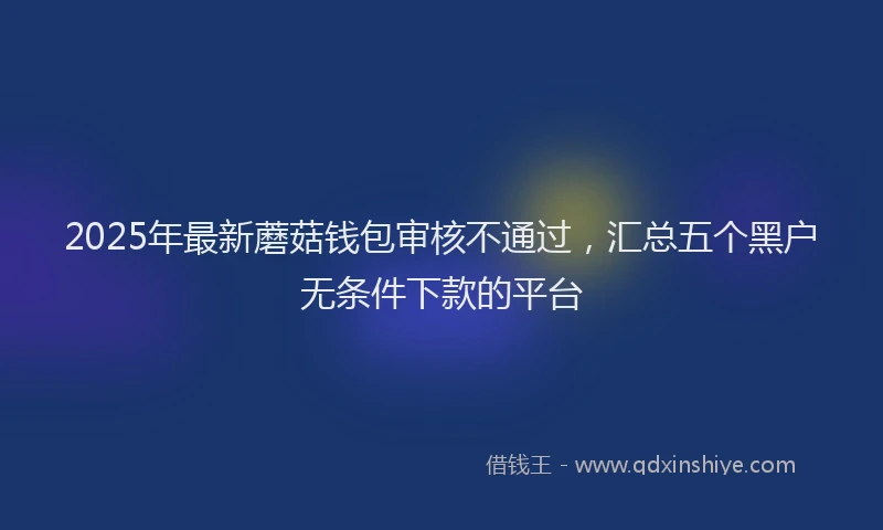 2025年最新蘑菇钱包审核不通过，汇总五个黑户无条件下款的平台
