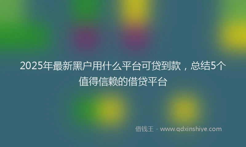 2025年最新黑户用什么平台可贷到款，总结5个值得信赖的借贷平台