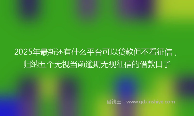 2025年最新还有什么平台可以贷款但不看征信，归纳五个无视当前逾期无视征信的借款口子