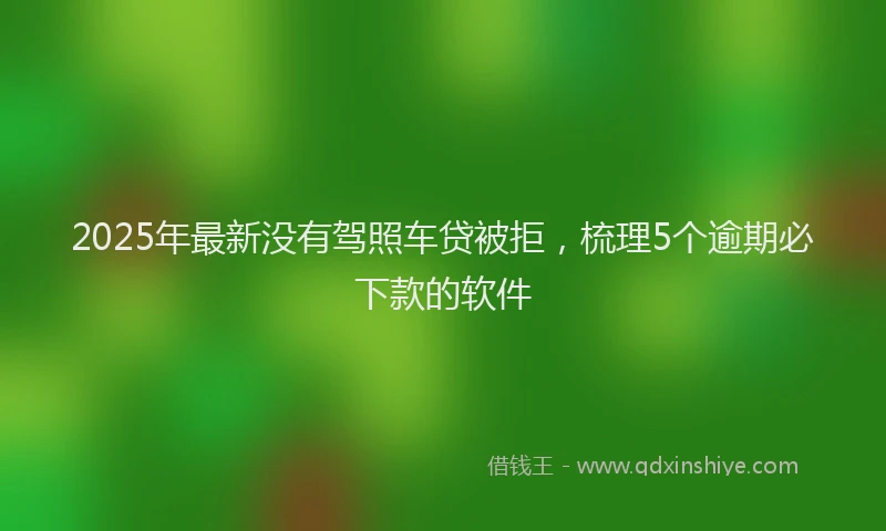 2025年最新没有驾照车贷被拒，梳理5个逾期必下款的软件