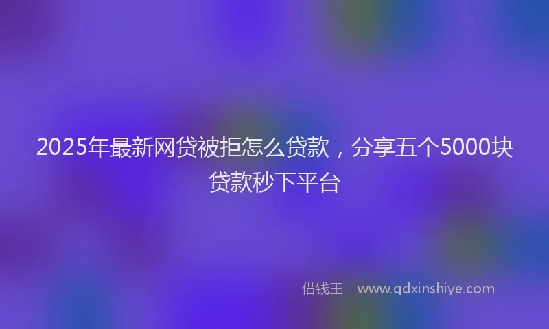 2025年最新网贷被拒怎么贷款，分享五个5000块贷款秒下平台