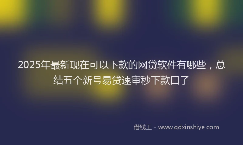 2025年最新现在可以下款的网贷软件有哪些，总结五个新号易贷速审秒下款口子