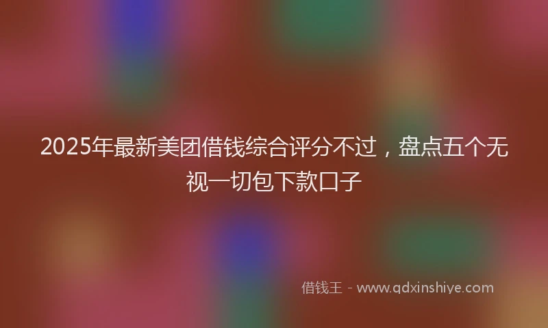 2025年最新美团借钱综合评分不过，盘点五个无视一切包下款口子