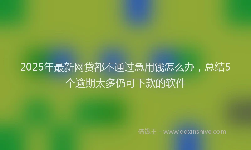 2025年最新网贷都不通过急用钱怎么办，总结5个逾期太多仍可下款的软件