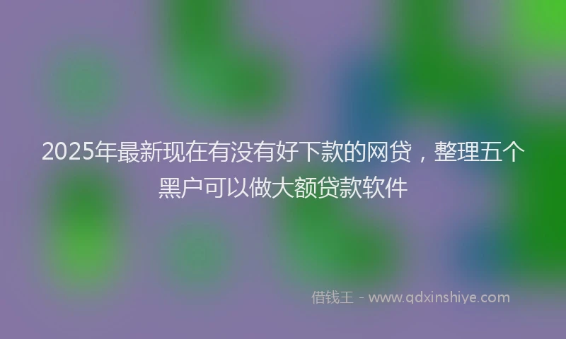 2025年最新现在有没有好下款的网贷，整理五个黑户可以做大额贷款软件