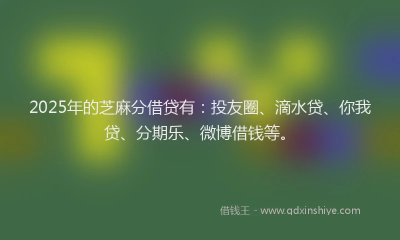 2025年的芝麻分借贷有：投友圈、滴水贷、你我贷、分期乐、微博借钱等。