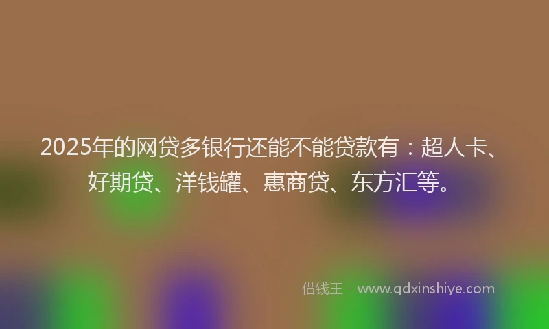 2025年的网贷多银行还能不能贷款有：超人卡、好期贷、洋钱罐、惠商贷、东方汇等。