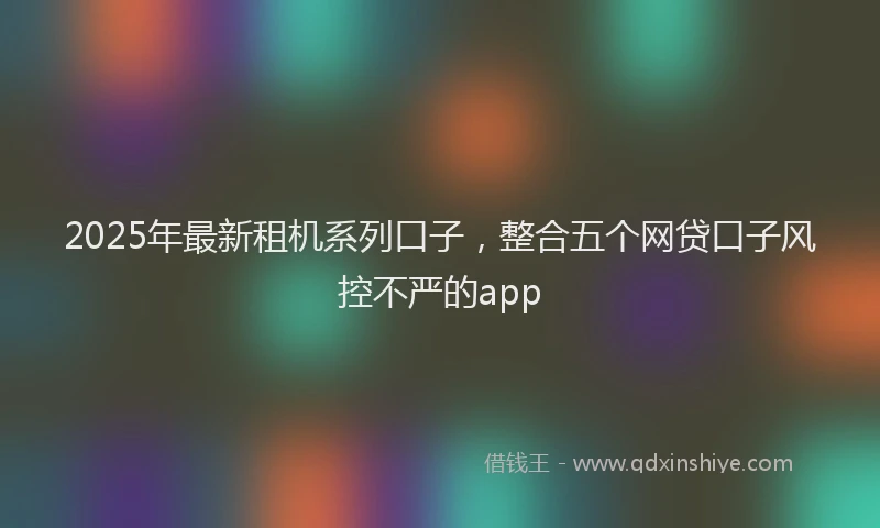 2025年最新租机系列口子，整合五个网贷口子风控不严的app