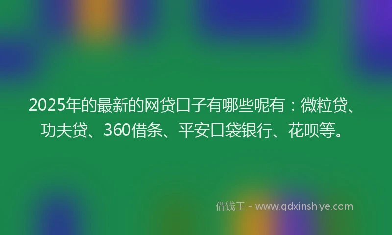 2025年的最新的网贷口子有哪些呢有：微粒贷、功夫贷、360借条、平安口袋银行、花呗等。
