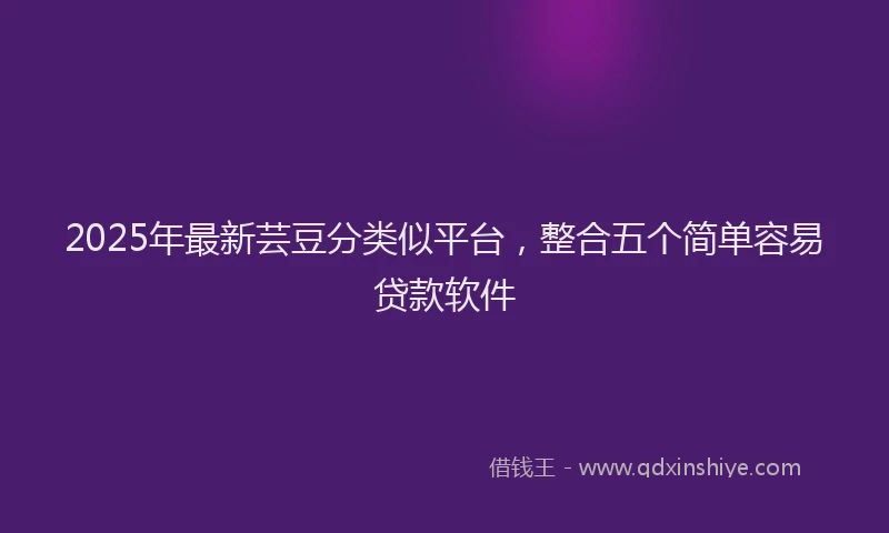 2025年最新芸豆分类似平台，整合五个简单容易贷款软件