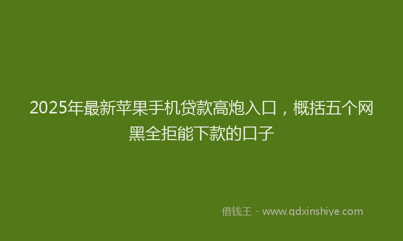 2025年最新苹果手机贷款高炮入口，概括五个网黑全拒能下款的口子