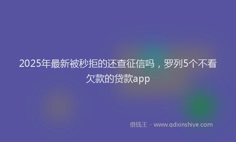 2025年最新被秒拒的还查征信吗，罗列5个不看欠款的贷款app