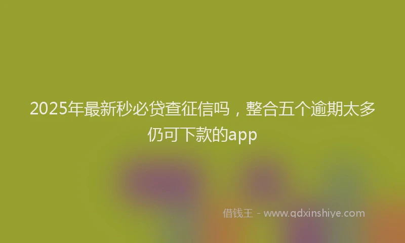 2025年最新秒必贷查征信吗，整合五个逾期太多仍可下款的app
