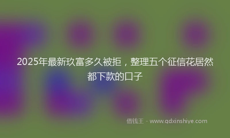 2025年最新玖富多久被拒，整理五个征信花居然都下款的口子
