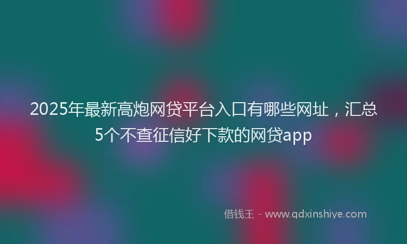 2025年最新高炮网贷平台入口有哪些网址，汇总5个不查征信好下款的网贷app
