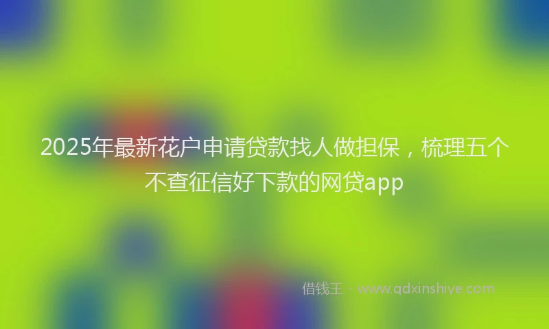 2025年最新花户申请贷款找人做担保，梳理五个不查征信好下款的网贷app