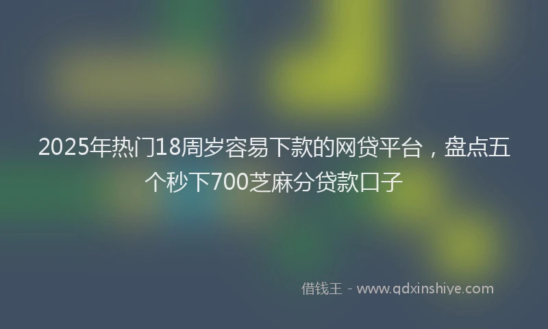 2025年热门18周岁容易下款的网贷平台，盘点五个秒下700芝麻分贷款口子