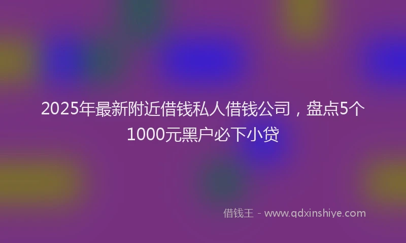 2025年最新附近借钱私人借钱公司，盘点5个1000元黑户必下小贷