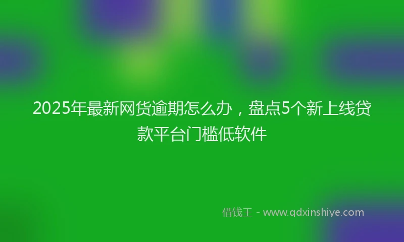 2025年最新网货逾期怎么办，盘点5个新上线贷款平台门槛低软件