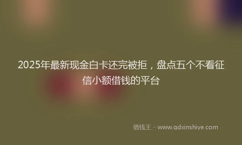 2025年最新现金白卡还完被拒，盘点五个不看征信小额借钱的平台