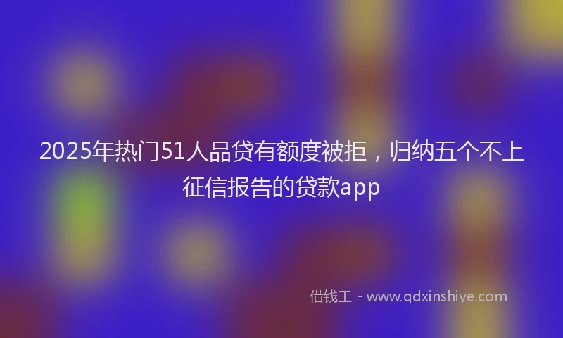 2025年热门51人品贷有额度被拒，归纳五个不上征信报告的贷款app