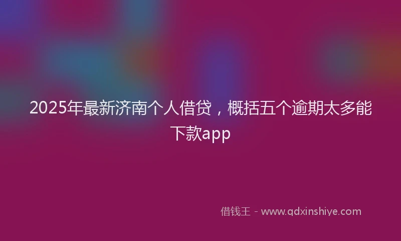 2025年最新济南个人借贷，概括五个逾期太多能下款app