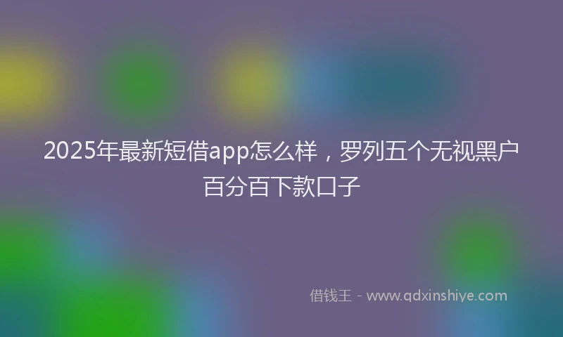 2025年最新短借app怎么样，罗列五个无视黑户百分百下款口子