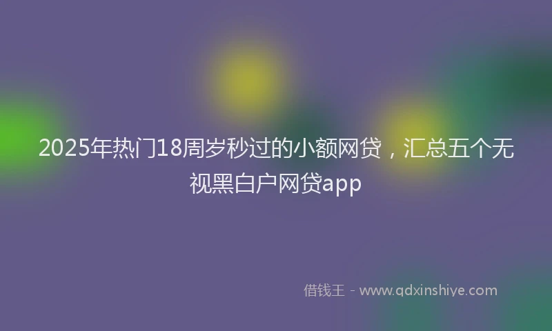 2025年热门18周岁秒过的小额网贷，汇总五个无视黑白户网贷app
