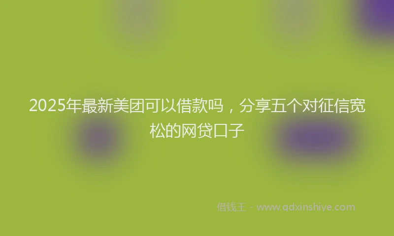 2025年最新美团可以借款吗，分享五个对征信宽松的网贷口子