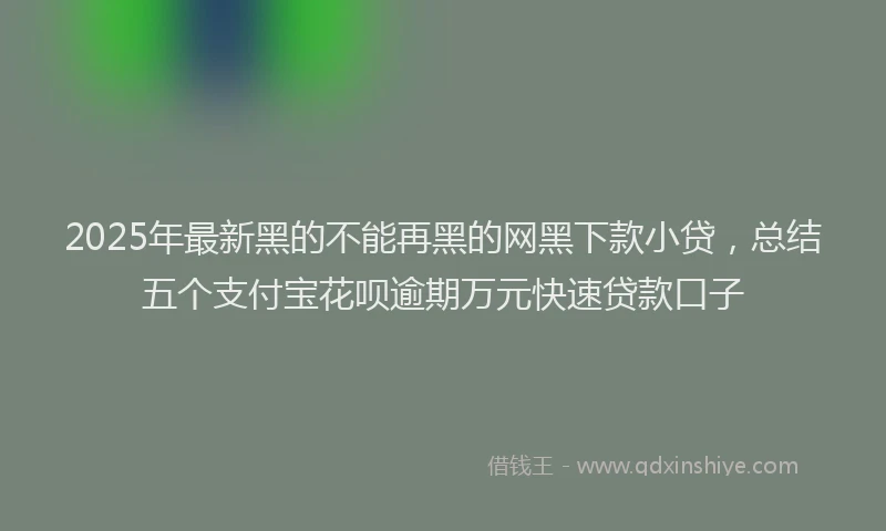 2025年最新黑的不能再黑的网黑下款小贷，总结五个支付宝花呗逾期万元快速贷款口子