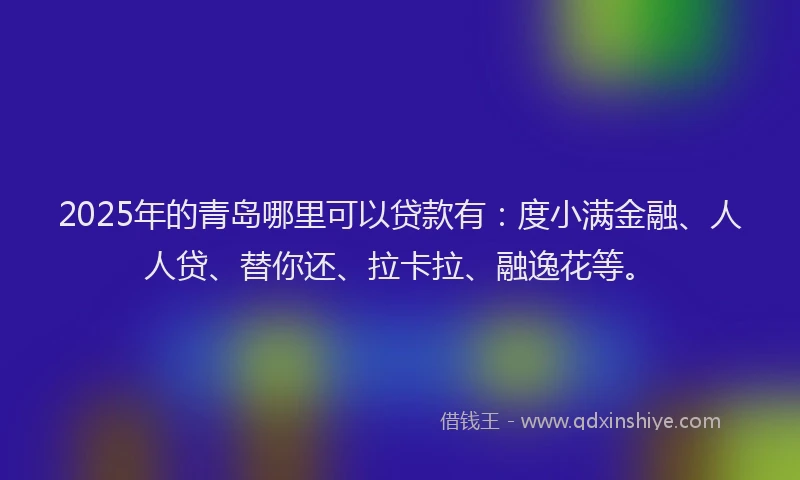 2025年的青岛哪里可以贷款有：度小满金融、人人贷、替你还、拉卡拉、融逸花等。