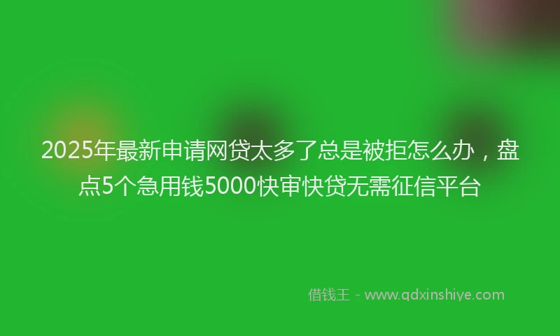 2025年最新申请网贷太多了总是被拒怎么办，盘点5个急用钱5000快审快贷无需征信平台
