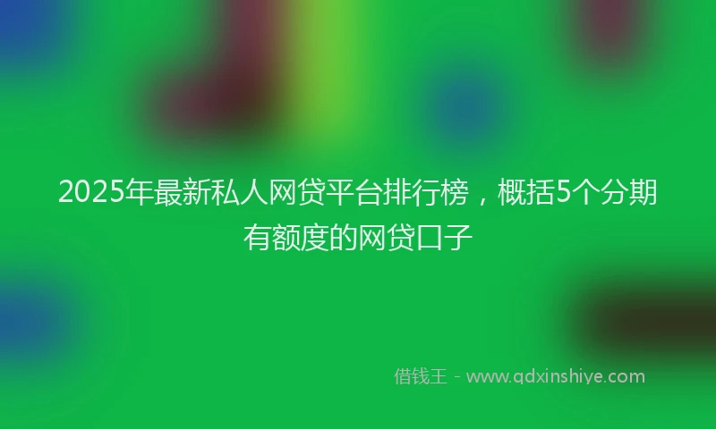 2025年最新私人网贷平台排行榜，概括5个分期有额度的网贷口子
