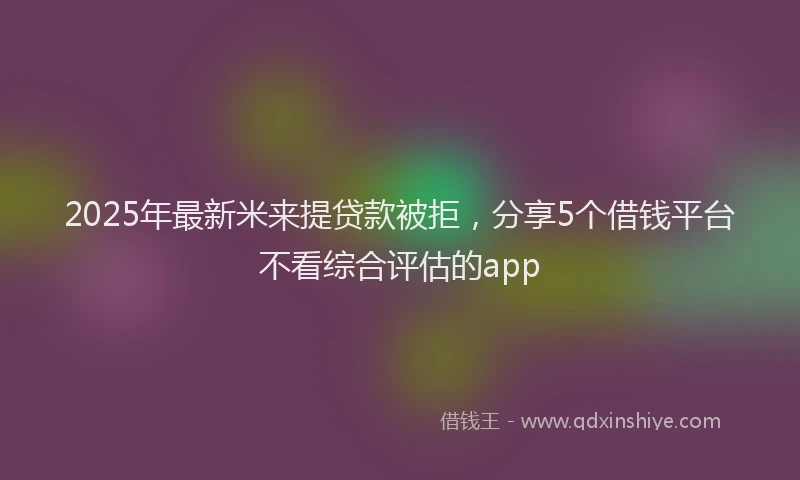 2025年最新米来提贷款被拒，分享5个借钱平台不看综合评估的app