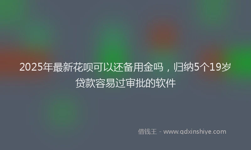 2025年最新花呗可以还备用金吗，归纳5个19岁贷款容易过审批的软件