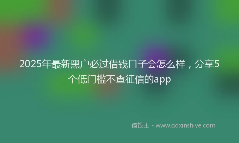 2025年最新黑户必过借钱口子会怎么样，分享5个低门槛不查征信的app