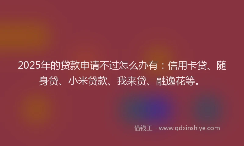 2025年的贷款申请不过怎么办有：信用卡贷、随身贷、小米贷款、我来贷、融逸花等。