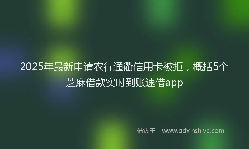 2025年最新申请农行通衢信用卡被拒，概括5个芝麻借款实时到账速借app
